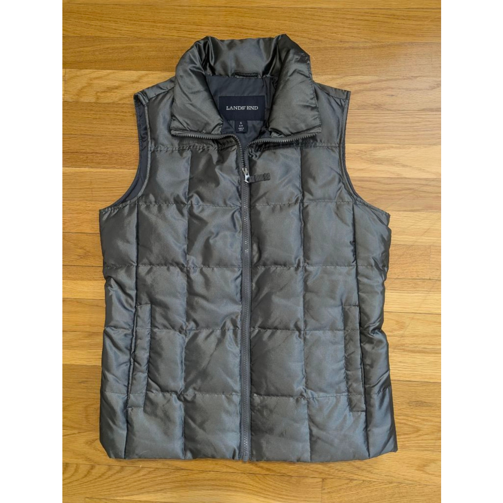 Lands' End Quilted Down Puffer Vest Small 6b8 Mocha Brown - Picture 10 of 11